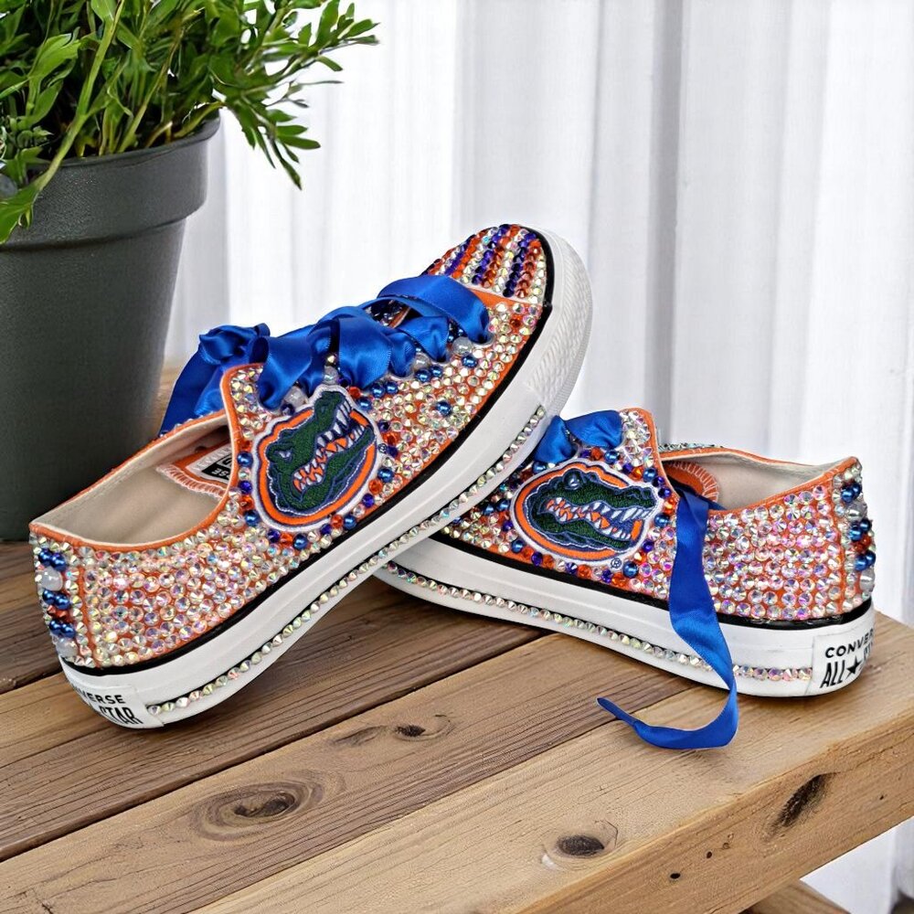 Converse All Star Bedazzled Gator Blue/orange Casual Shoe Women's 7.5